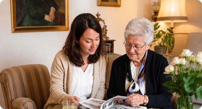 Twee vrouwen lezen samen