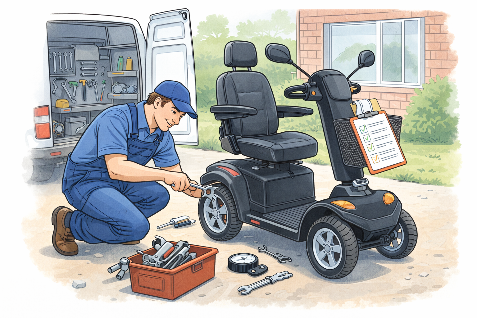 Scootmobiel reparatie en onderhoud aan huis