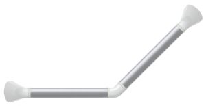 SecuCare zilverkleurige wandbeugel met afdekkappen in mat wit 45Â° gehoekt 30 x 30 cm PR45766SL-MT