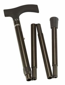 Luxe opvouwbare wandelstok - met soft Derby handvat - brons