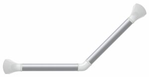 SecuCare zilverkleurige wandbeugel met afdekkappen in mat wit 45Â° gehoekt 30 x 30 cm PR45766SL-MT