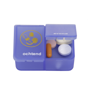 Pillendoos 1 dag - 2 vaks transparant blauw NL