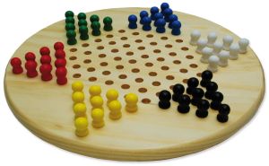 Halma-ster blank hout, rond.