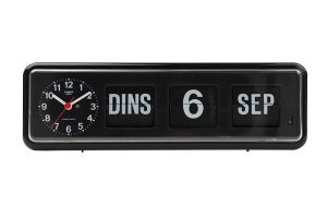 Twemco kalenderklok BQ-38 zwart Frans