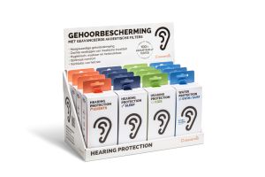 Display met 4 x 4 oordopjes
