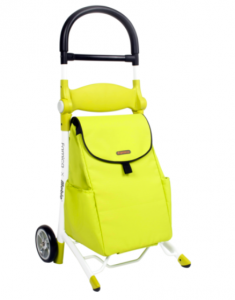 Boodschappentrolley - Boodschappenwagen met een zitting - geel/groen
