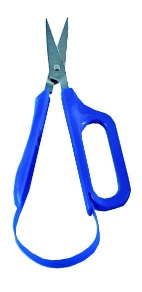 Schaar Easi Grip Zelfopenend Met 1 Vingergreep Rechts Blauw Spits Kort